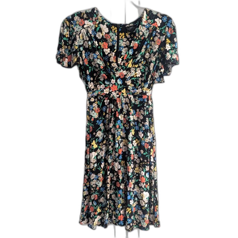 TopShop Maternity Size 8 Floral Sundress Knee Length Baby Bump Summer Spring